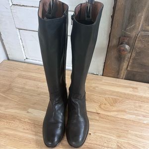 Corso Como Black Leather Low Heel Riding Knee High Boots size: 9